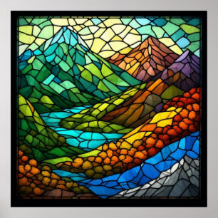 Juweltonige Berglandschaft ✨ Poster