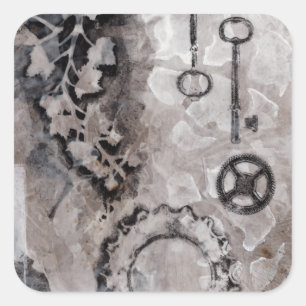 Juxtaposition II Quadratischer Aufkleber