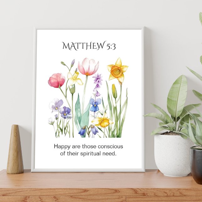 JW 2026 Jahrestext mit Wasserfarben-Blumen Poster (Von Creator hochgeladen)