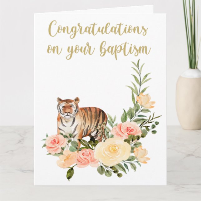JW Baptism Cadeaux - Carte de voeux Tiger (Devant)