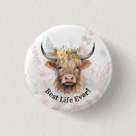 JW Best Life Ever! Highland Cow Button Button