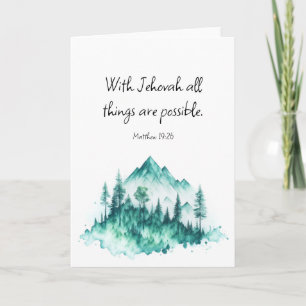 JW Card, Matthew 19:26 Carte de voeux JW pliée