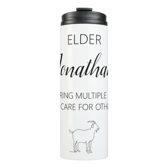 JW Elder gift individuelle Name Thermosbecher (Vorderseite)