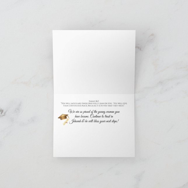 JW High School Abschluss Card ECL. 12:1 Karte (Innenseite)