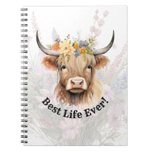 JW Highland Cow BEST LIFE EVER Notebook Notizblock