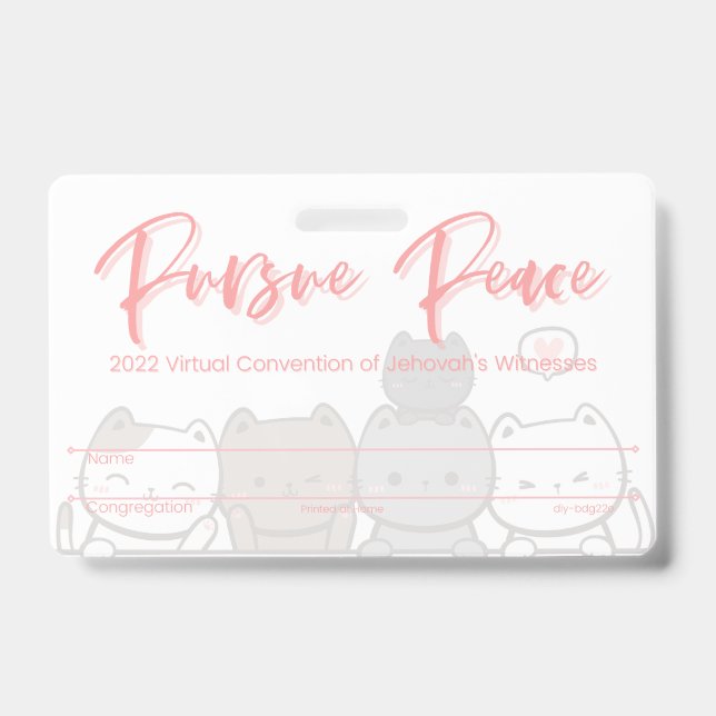 JW Keepake Convention Abzeichen Card | Katzen Ausweis (Vorderseite)