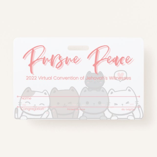 JW Keepake Convention Abzeichen Card | Katzen Ausweis (Vorderseite)