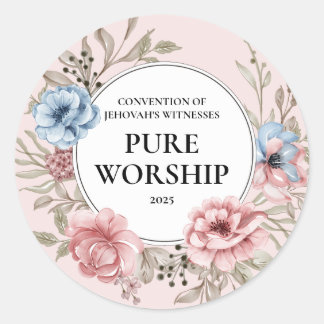 JW-Konvention von 2025: Blumen-Design Runder Aufkleber