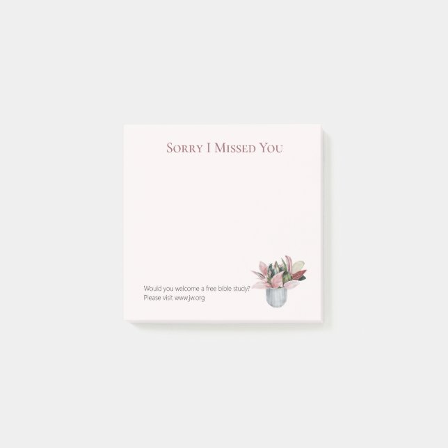 JW Ministerium Versorgung Sorry, ich vermisse Sie  Post-it Klebezettel (Vorderseite)