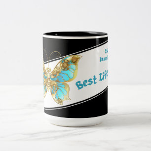 JW Personalisierte Taufe Keepake Geschenk Kaffee T Zweifarbige Tasse