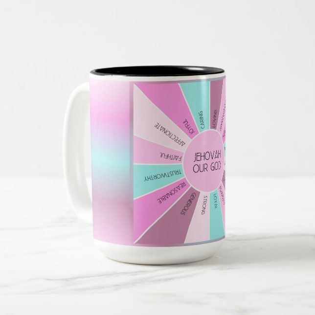 JW Qualitäten Unser Gott Jehovah Coffee Cup Zweifarbige Tasse (Vorderseite Links)