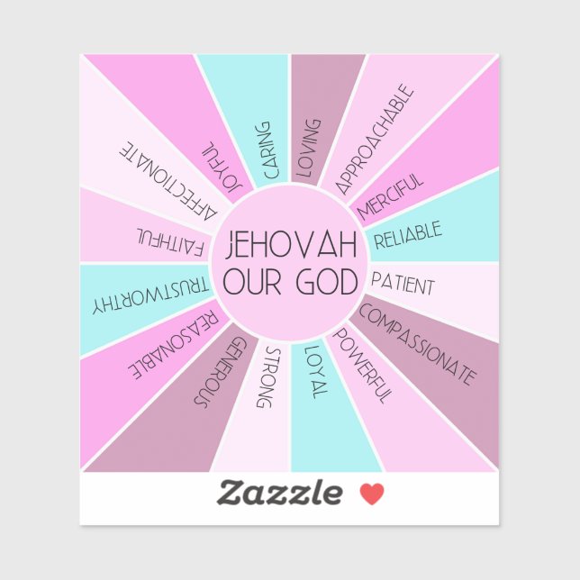JW Qualitäten von Jehovah Unser Gott Vinyl Sticker (Blatt)