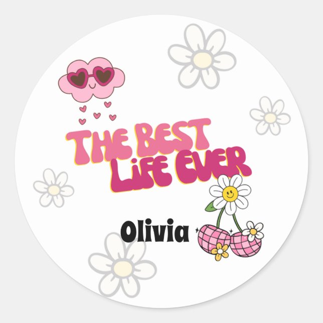 JW Retro Best Life Ever Stickers für Schwestern (Vorderseite)