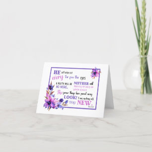 JW Sympathy Card Lila Rosa Blumenoffenbarung 21 Dankeskarte