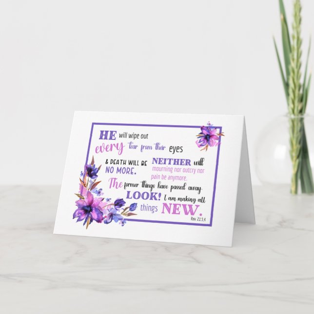 JW Sympathy Card Offenbarung 21:3,4 Dankeskarte (Vorderseite)