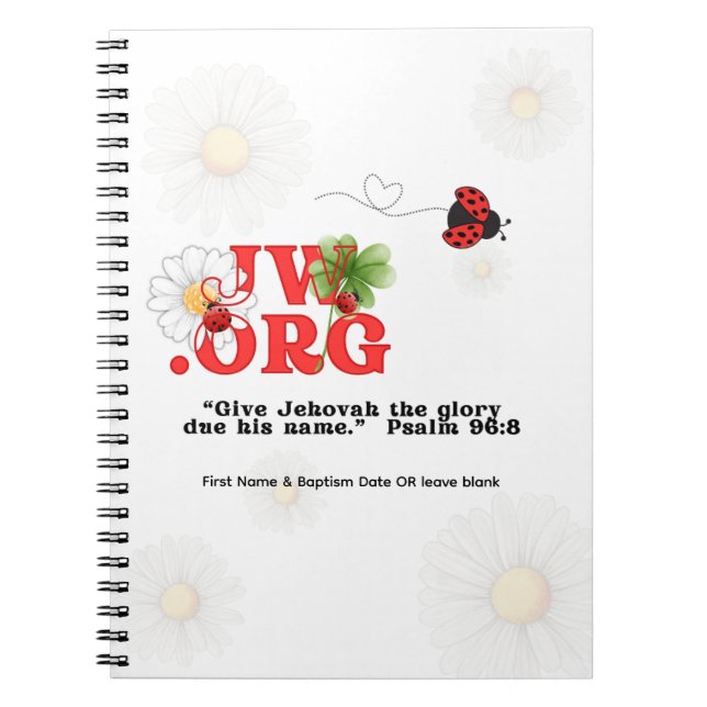 JW Taufe Geschenk Keepake - Notebook für sie Notizblock (Vorderseite)