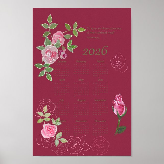 JW year text calendar customizable Poster (Vorne)