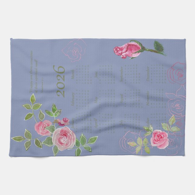 JW year text customize with calendar  Geschirrtuch (Horizontal)