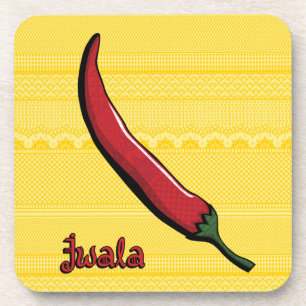 Jwala Chili Pepper Kunststoff-Unterlage Getränkeuntersetzer
