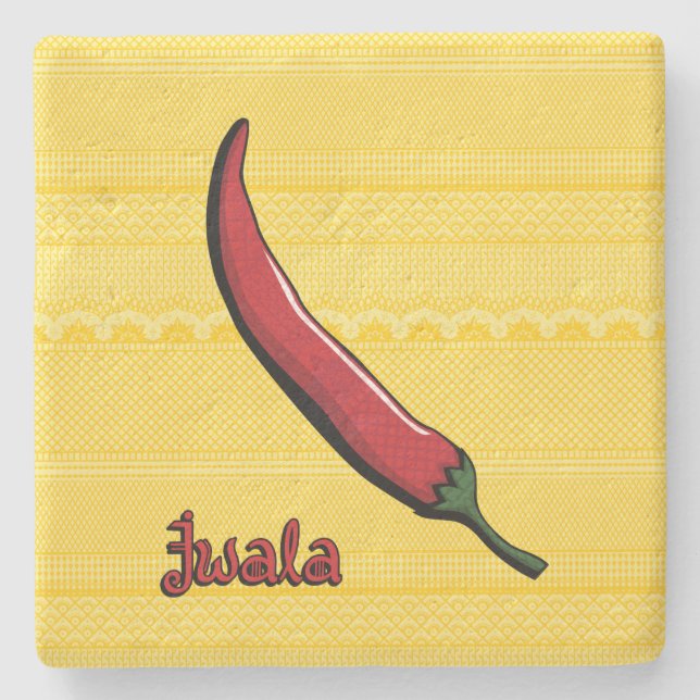 Jwala Chili Pepper Stone Untersetzer (Vorderseite)
