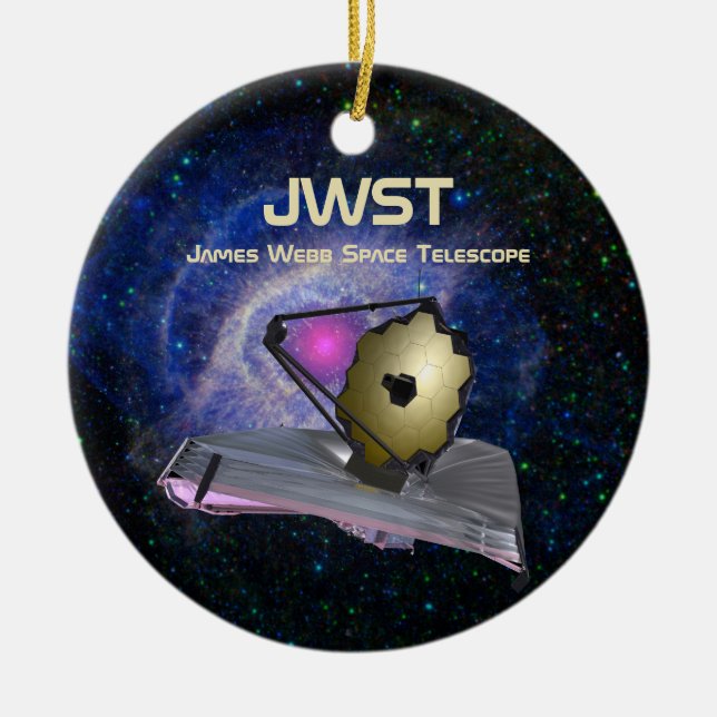 JWST avec date de lancement Ornement en céramique (Devant)