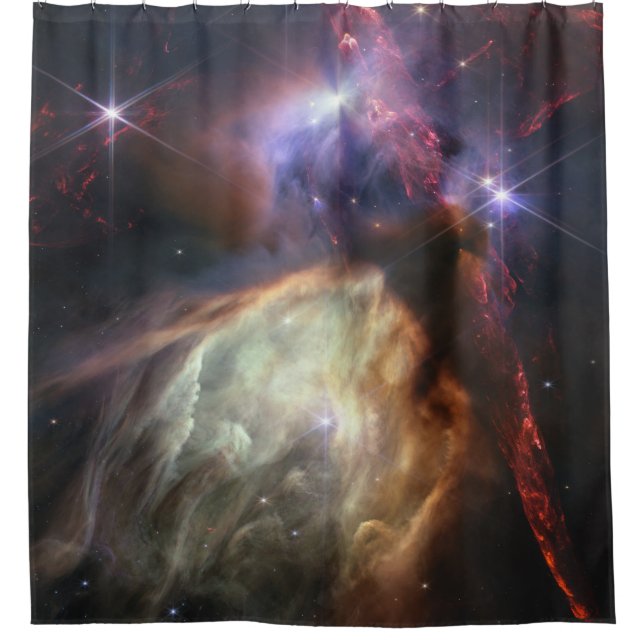 JWST-Bild der Rho-Ophiuchi-Sterne Duschvorhang (Vorderseite)