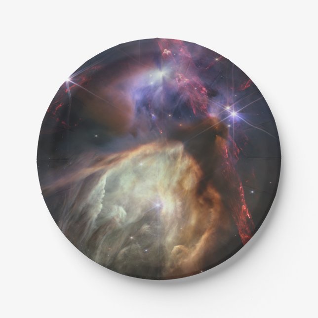 JWST-Bild der Rho-Ophiuchi-Sterne Pappteller (Vorderseite)