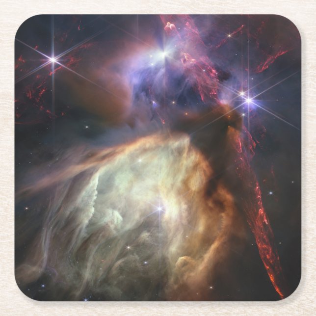 JWST-Bild der Rho-Ophiuchi-Sterne Rechteckiger Pappuntersetzer (Vorderseite)