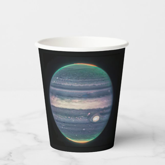 JWST-Bild des Planeten Jupiter in Infrarot Pappbecher (Vorderseite)