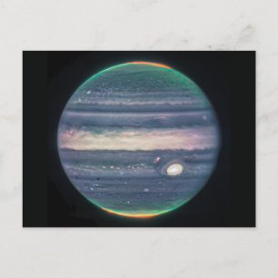 JWST-Bild des Planeten Jupiter in Infrarot-Postkar Postkarte