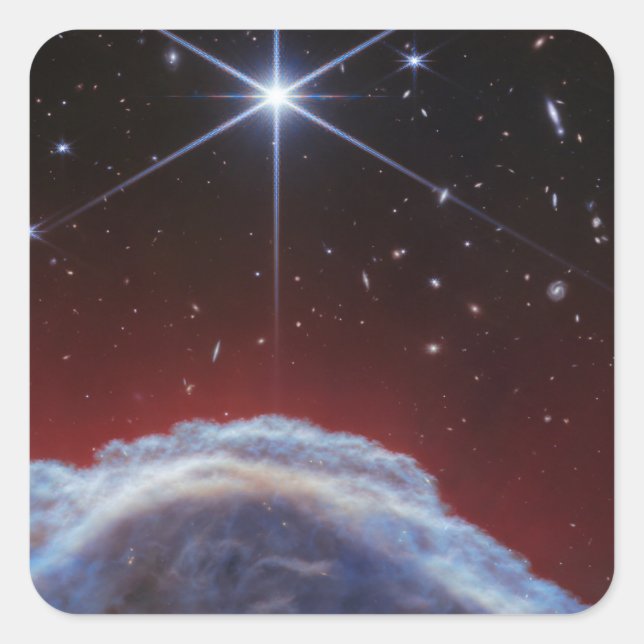 JWST-Bild des Rosshaennebels Quadratischer Aufkleber (Vorderseite)