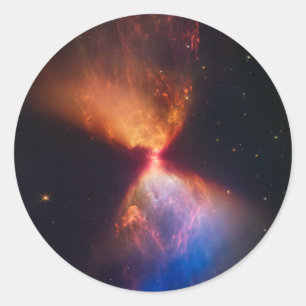 JWST Hourglass Protostar Formation Runder Aufkleber