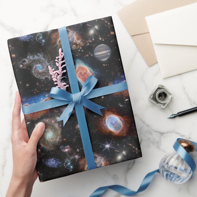 JWST James Webb Space Telescope Foto Collage Geschenkpapier (Schenken)