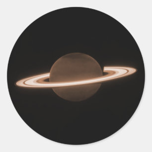 JWST James Webb Space Telescope Saturn Infrared Runder Aufkleber