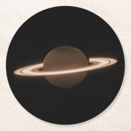 JWST James Webb Space Telescope Saturn Infrared Runder Pappuntersetzer