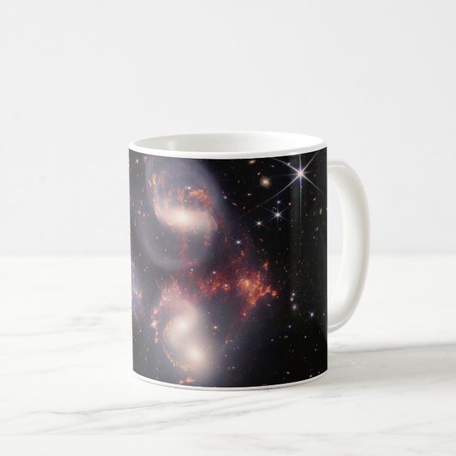 JWST James Webb Space Telescope Stephans Quintet Kaffeetasse (VorderseiteRechts)