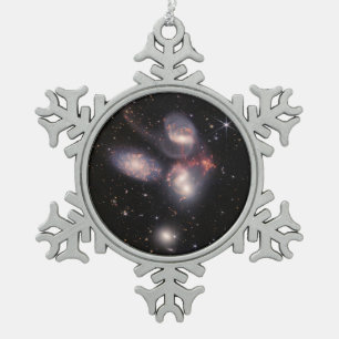 JWST James Webb Space Telescope Stephans Quintet Schneeflocken Zinn-Ornament