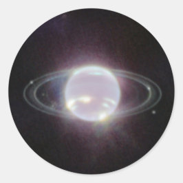JWST Rings of Planet Neptune Runder Aufkleber