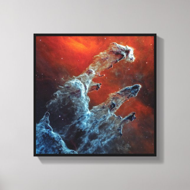 JWST-Säulen der NASA "Mid Infrared" Leinwanddruck (Vorderseite)