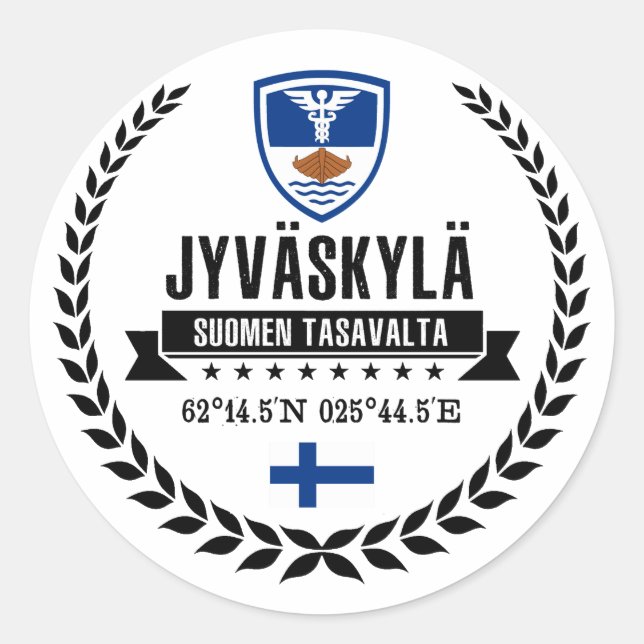 Jyväskylä Runder Aufkleber (Vorderseite)