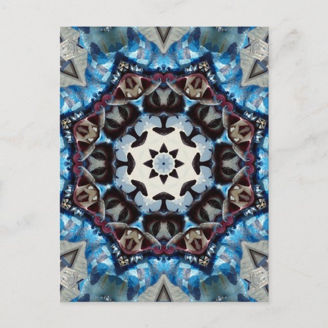 K186 Extravagantes Blaues Oktagon Postkarte (Vorderseite)