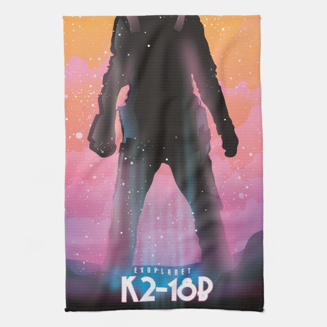 K2-18b Exoplanet Space Art Geschirrtuch (Vertikal)