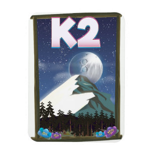 K2 Berg Reiseplakat Magnet