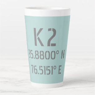 K2 Latitude and Longitude Milchtasse