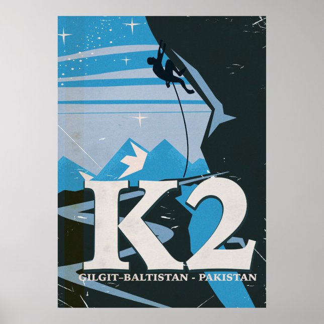 K2 Mountain Climb travel poster (Vorne)