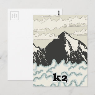 K2 Mountain Travel Poster Postkarte