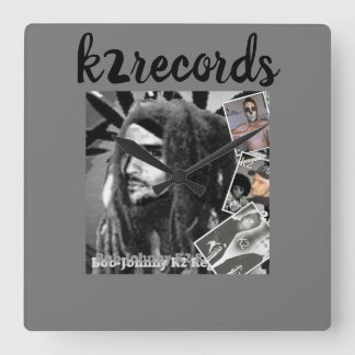 k2records muur klok quadratische wanduhr