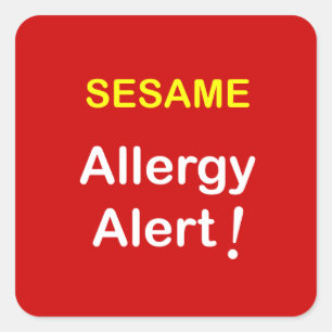 k7 - Allergie-Alarm - INDISCHER SESAM Quadratischer Aufkleber