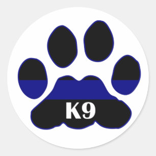 K9 Blue Line Runder Aufkleber
