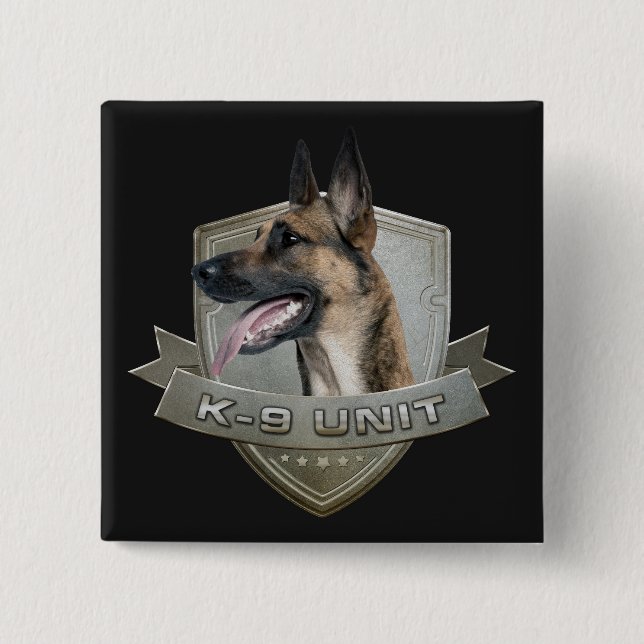 K9 Einheit - Malinois - belgischer Schäfer Button (Vorderseite)